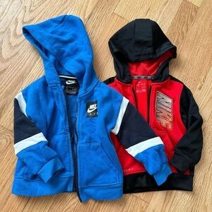 2 boys Nike zip up sweatshirts